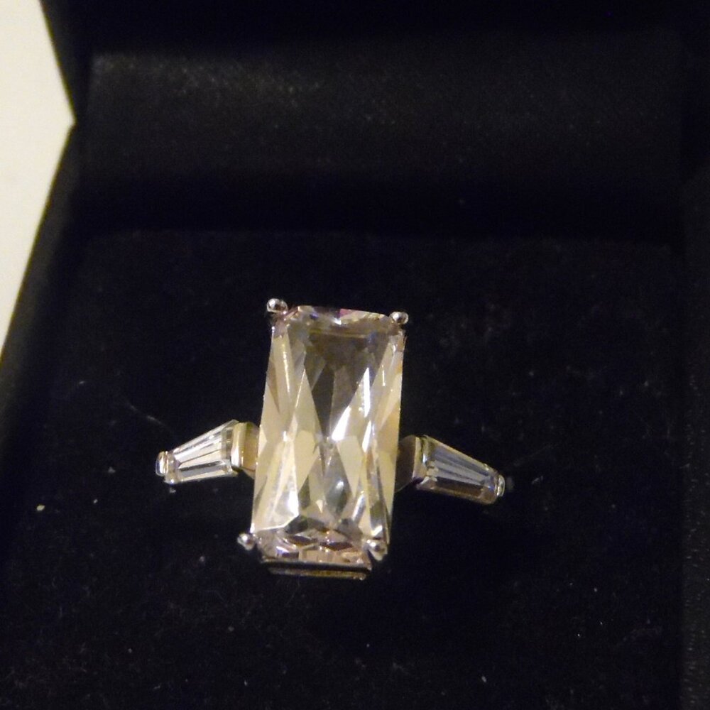 Radiance by Absolute Baguette Accented Engagement Style Ring  Size 8
